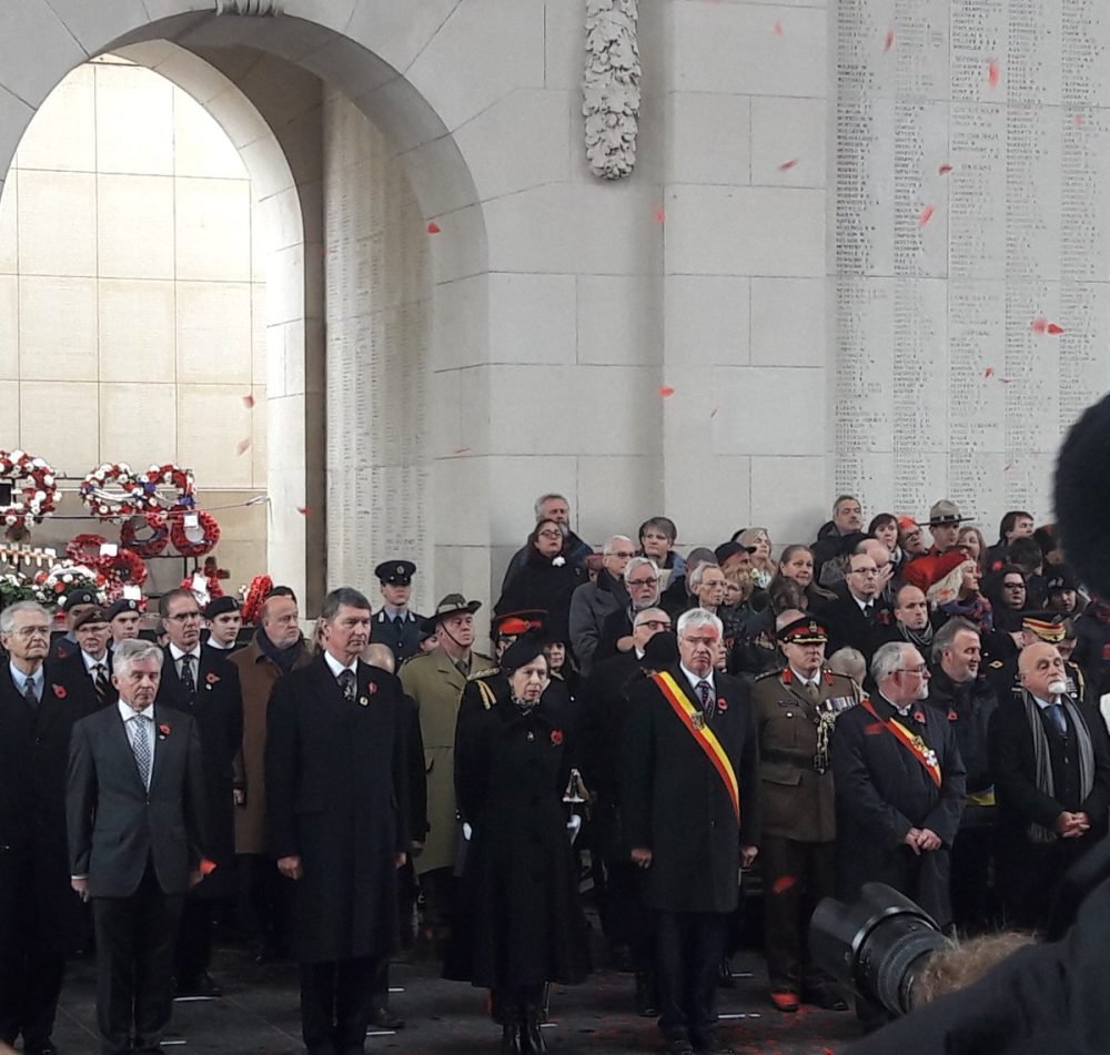 princess anne and sir tim at the menin gate on armistice day (royal family)