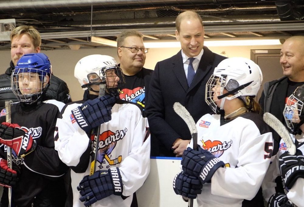 the duke of cambridge spoke to young ice hockey players in helsinki (kensington palace)