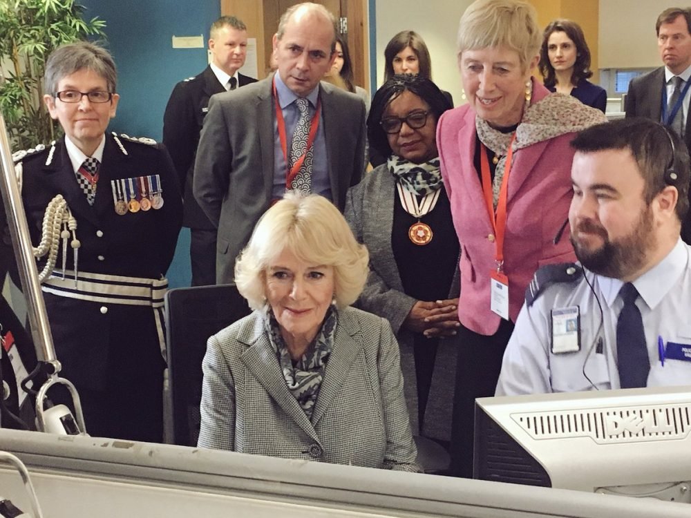 Camilla, Duchess of Cornwall sees how new technology can help the victims of domestic abuse (clarence house)