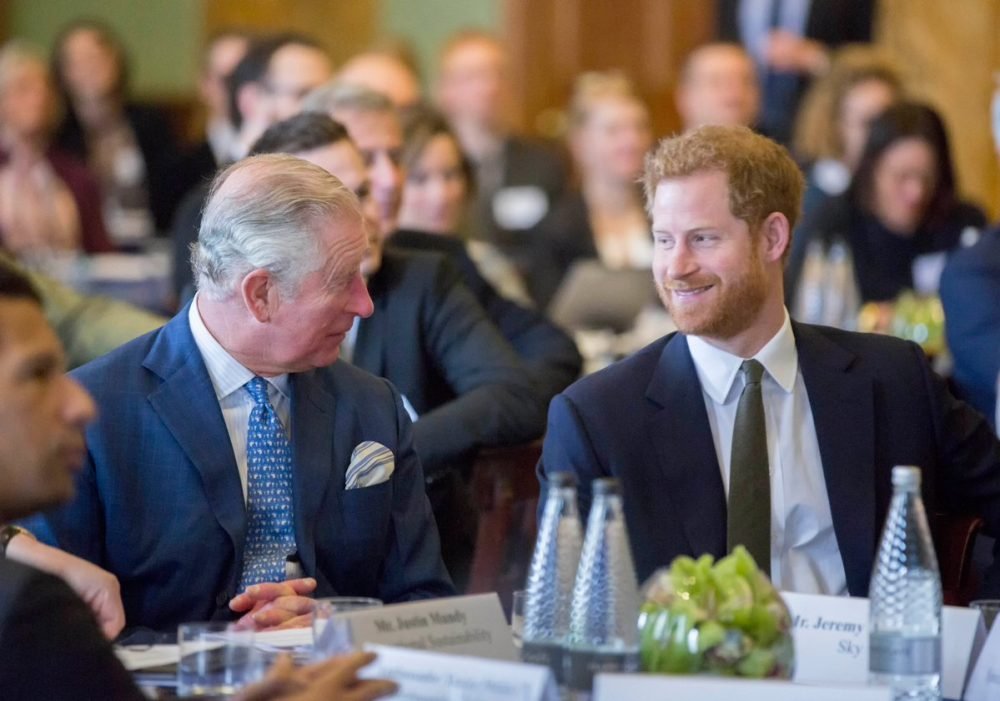 prince harry joined his father, prince charles, at a conference on the protection and restoration of the ocean's coral reefs today (clarence house)