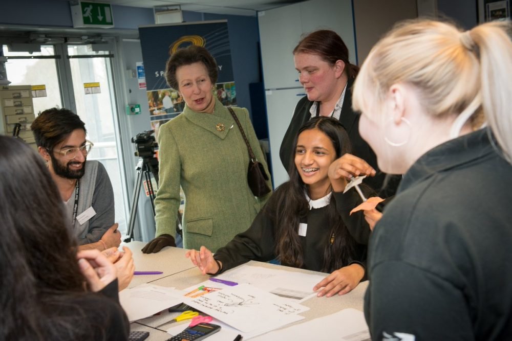 princess anne sees girls getting involved in science at the national space centre in leicester (royal family)