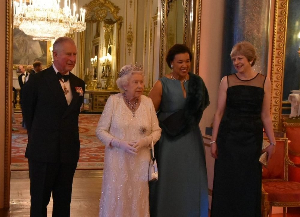 prince charles with the queen, baroness scotland and theresa may