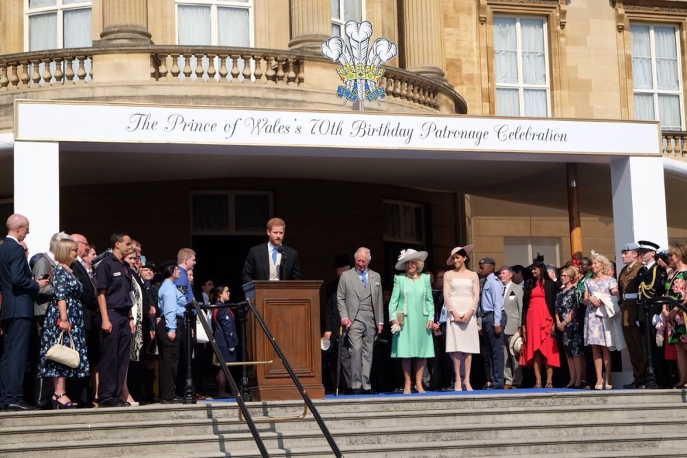 The Prince of Wales, The Duchess of Cornwall and The Duke and Duchess of Sussex attend a Garden Party at Buckingham Palace (Kensington Royal)