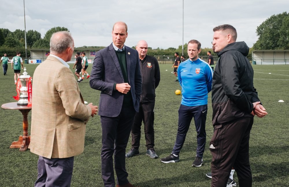 The Duke of Cambridge spoke of his disgust at racism in football during a visit to Hendon FC Kensington Palace)