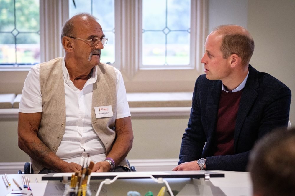The Duke of Cambridge speaks to retired fireman, (Kensington Palace)
