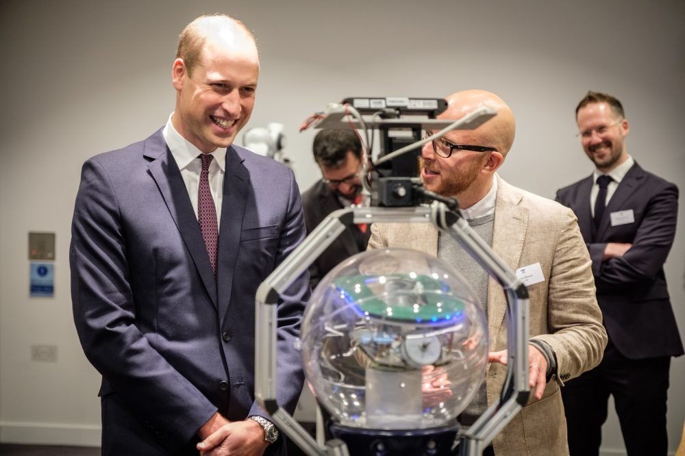 The Duke of Cambridge meets Betty the Robot (Kensington Royal)