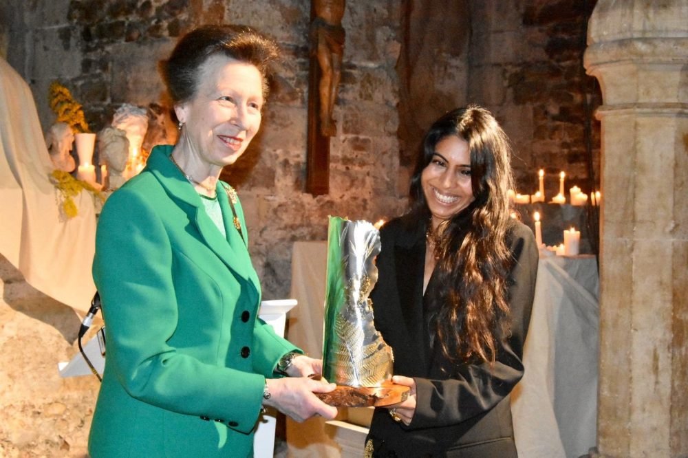 The Princess Royal presented The Queen Elizabeth Award for British Design at London Fashion Week to jewellery line Alighieri (Royal Family)