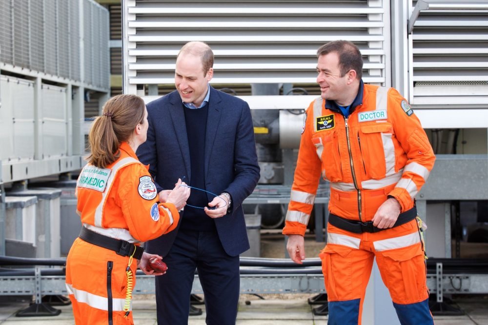 William is Patron of London Air Ambulance. (London Air Ambulance).