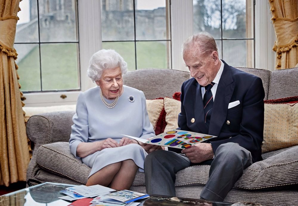 The Queen and Prince Philip in a photo at Windsor to mark their 73rd anniversary