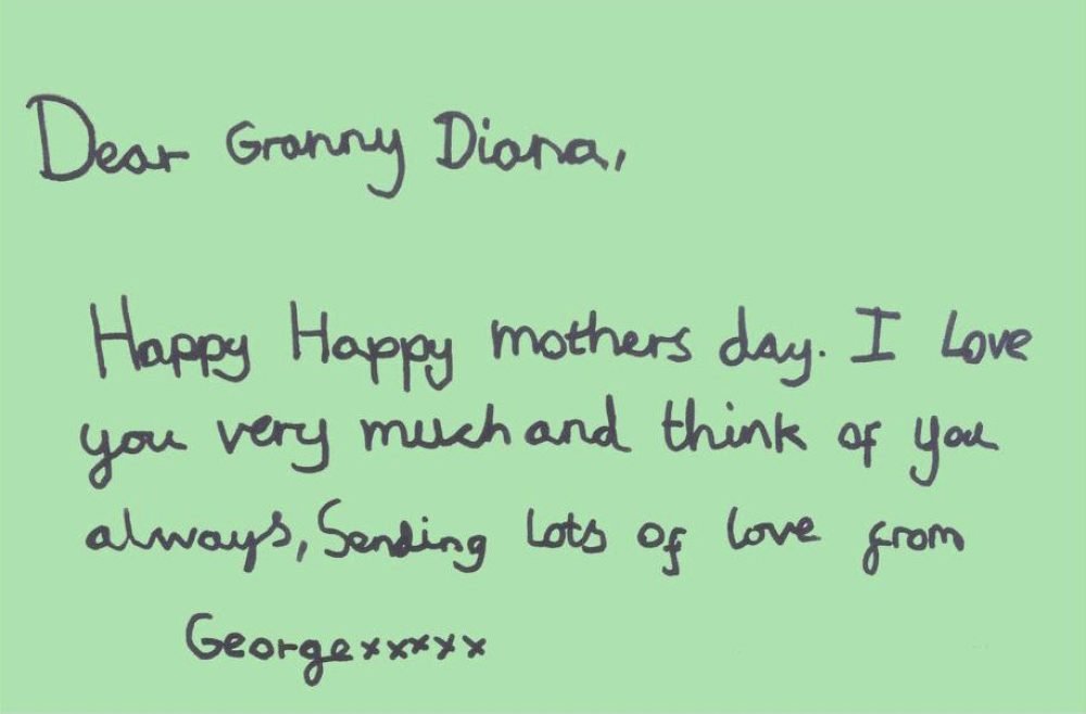 Ewb3Cu4XIAYuHrt Prince George's Mothers' Day card to Diana (@KensingtonRoyal)