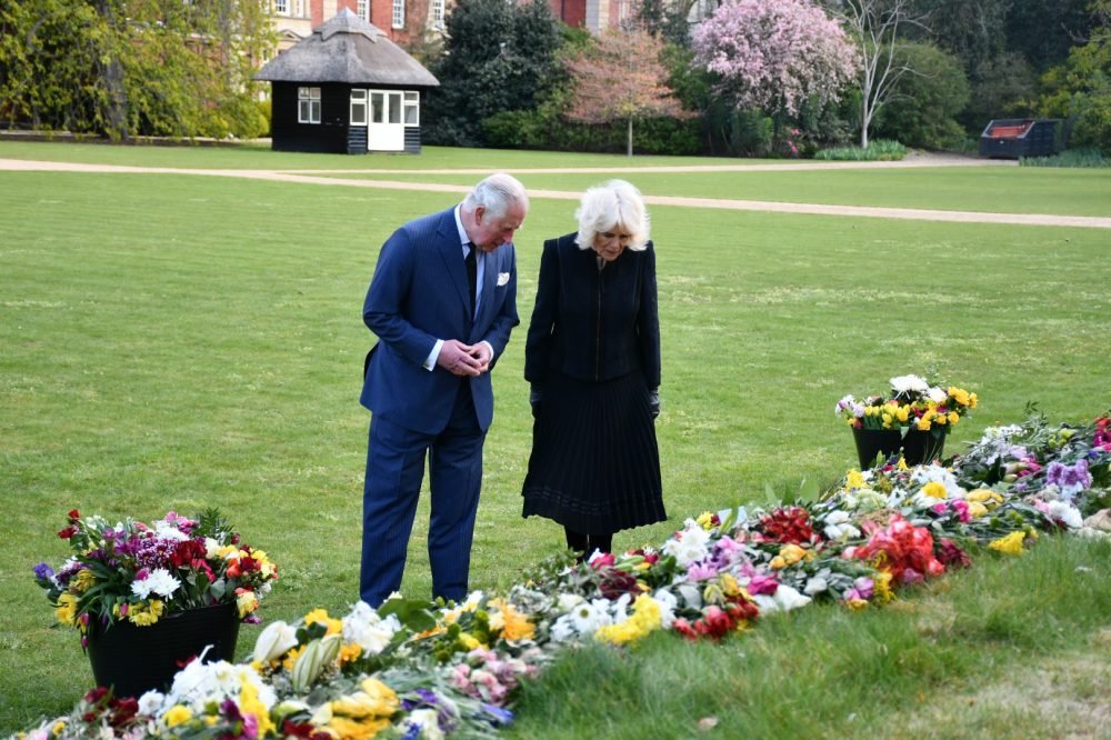 The Prince of Wales and The Duchess of Cornwall paid a visit to Marlborough House to see the tributes and flowers to The Duke of Edinburgh. (@Clarence House/Twitter)