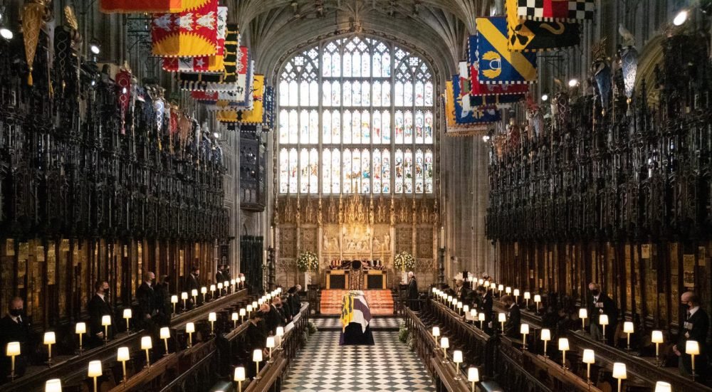 The Duke of Edinburgh's coffin was lowered into the royal vault