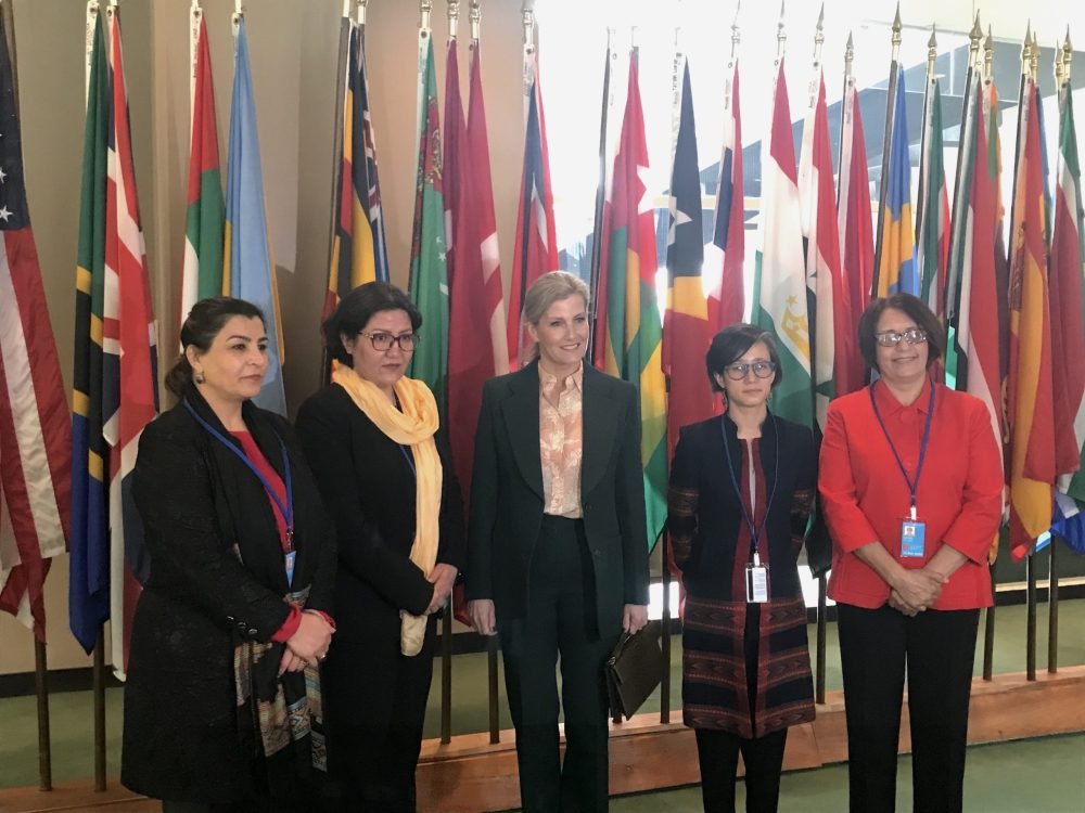 FN69aPJXEAMJfk5 The Countess of Wessex spoke at the UN on the topic of women's equality in Afghanistan (GIWPS/Twitter)