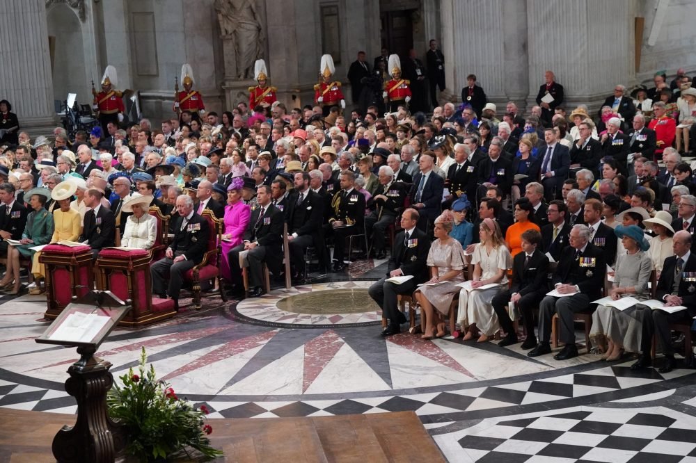 The entire Royal Family attended the Service of Thanksgiving at St Paul's today (Clarence House)
