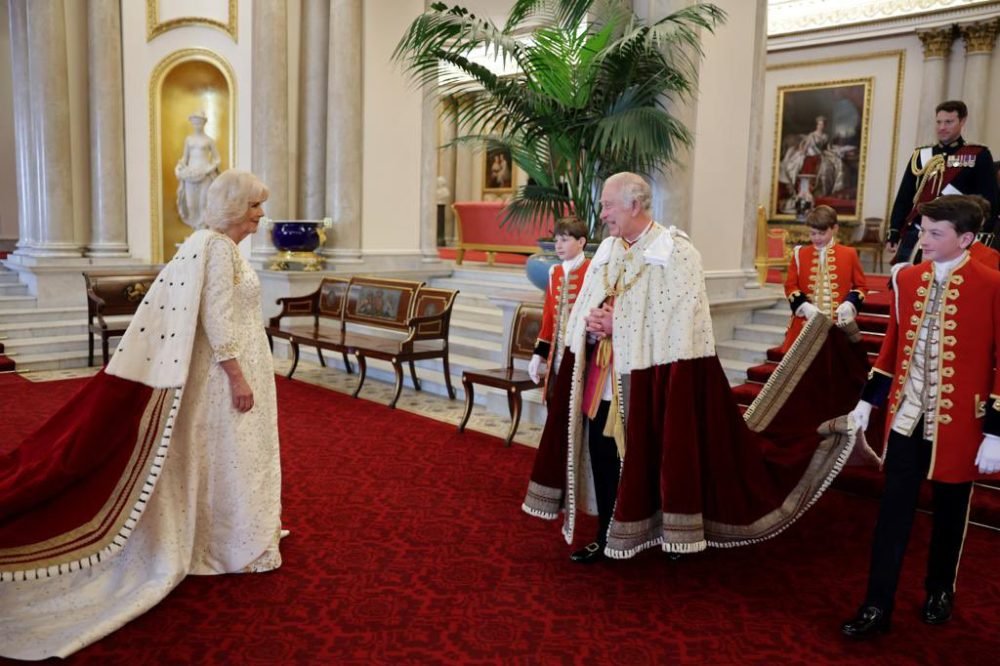 Charles and Camilla behind the scenes during their Coronation. (Royal Family).