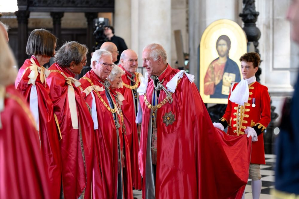 It was Charles' first service as Sovereign of the Order. (St Paul's Cathedral).