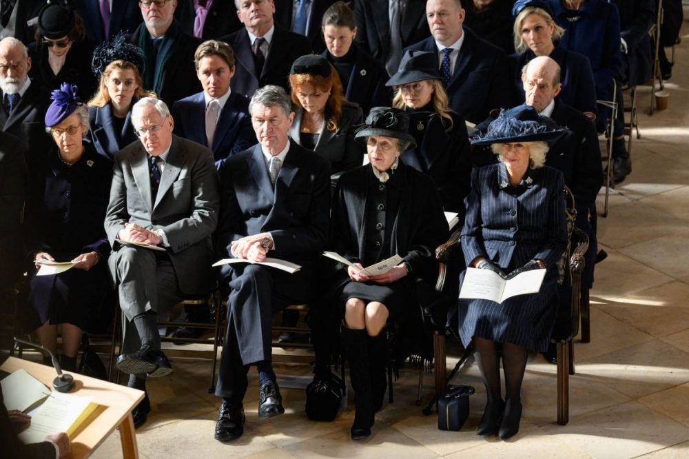 Members of the British Royal attending a service at St George's Chapel. (Greek Royal Family).