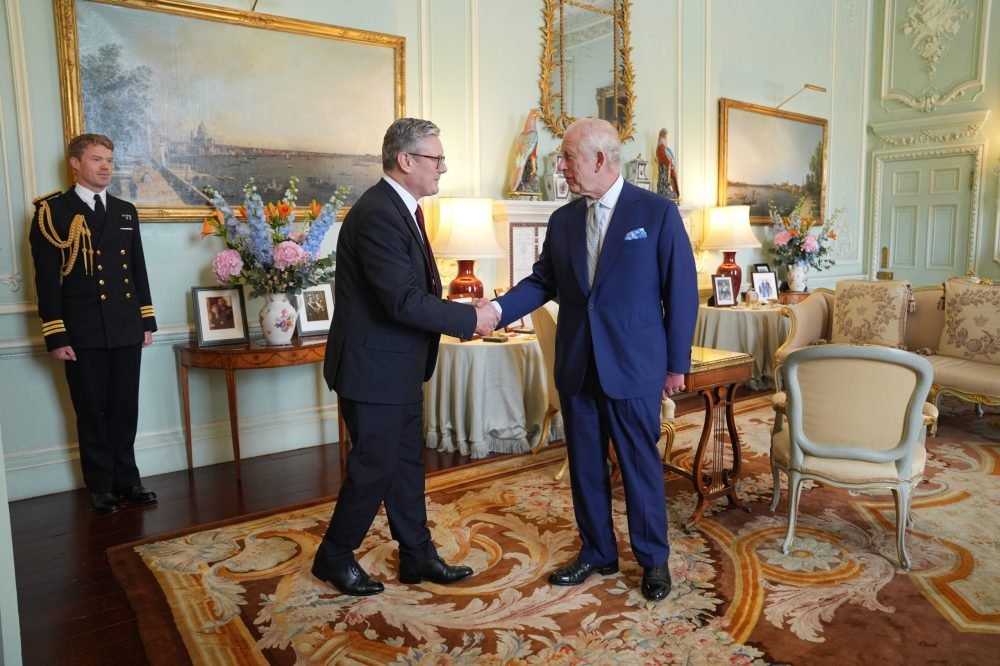 Charles and Sir Keir Starmer during their first audience. (Royal Family).