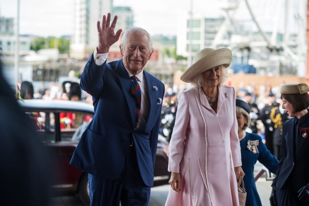 Charles and Camilla at the Welsh Senedd. (Welsh Senedd/Twitter).