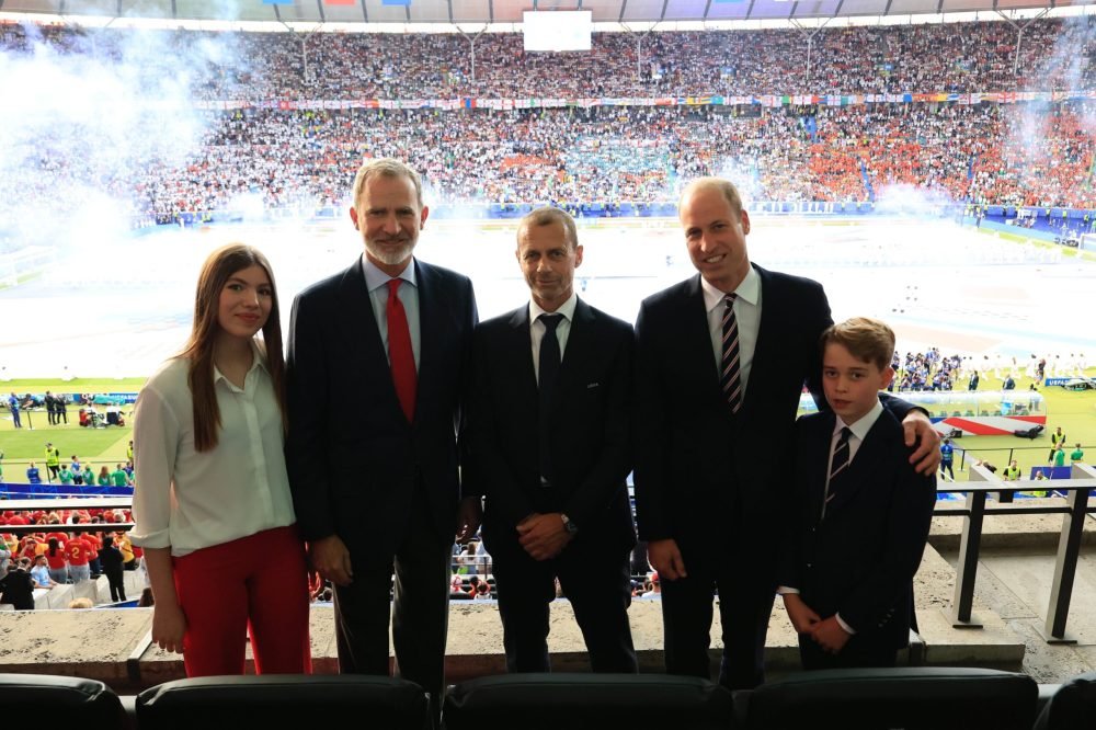 The Prince of Wales and Prince George pictured alongside King Felipe of Spain and Infanta Sofía in Berlin. (Casa de S.M. el Rey/Twitter).