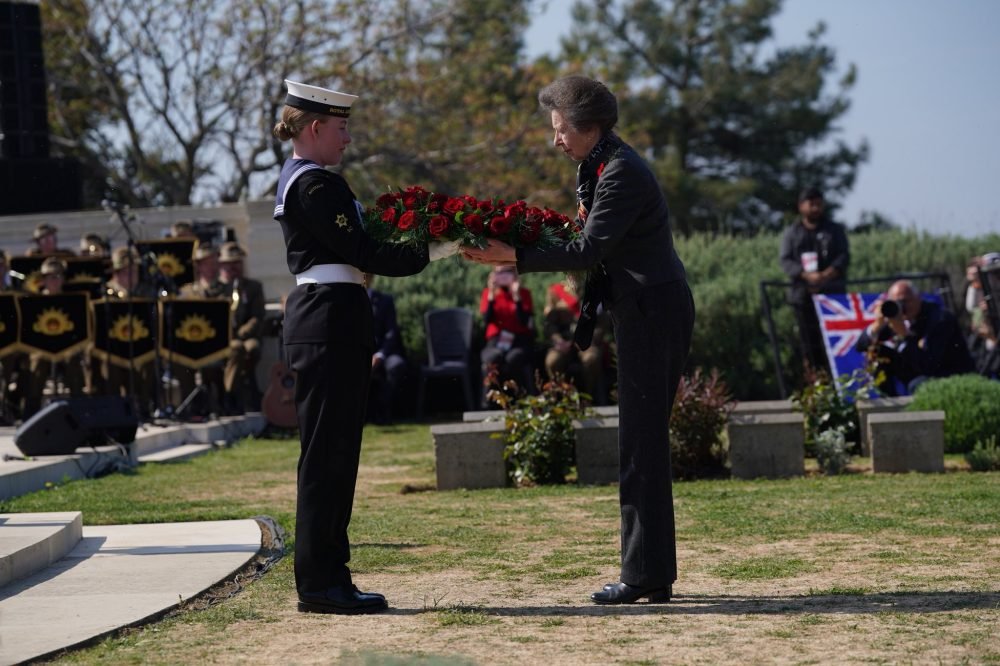 Princess Anne took part in the Dawn Service at Anzac Cove. (Royal Family)