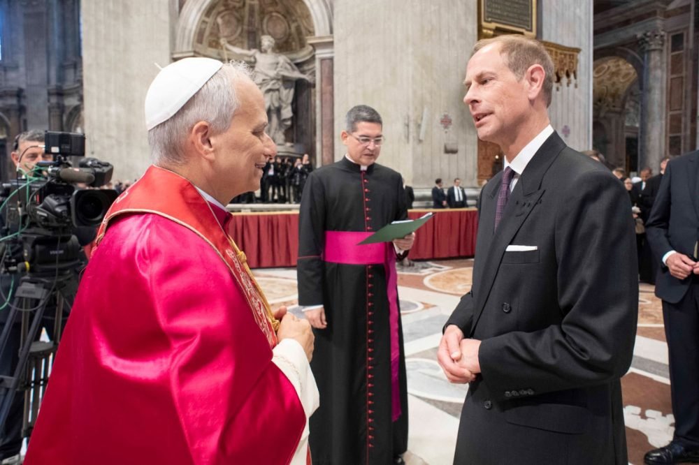Prince Edward meeting the new Pope. (Ambassador to Holy See)
