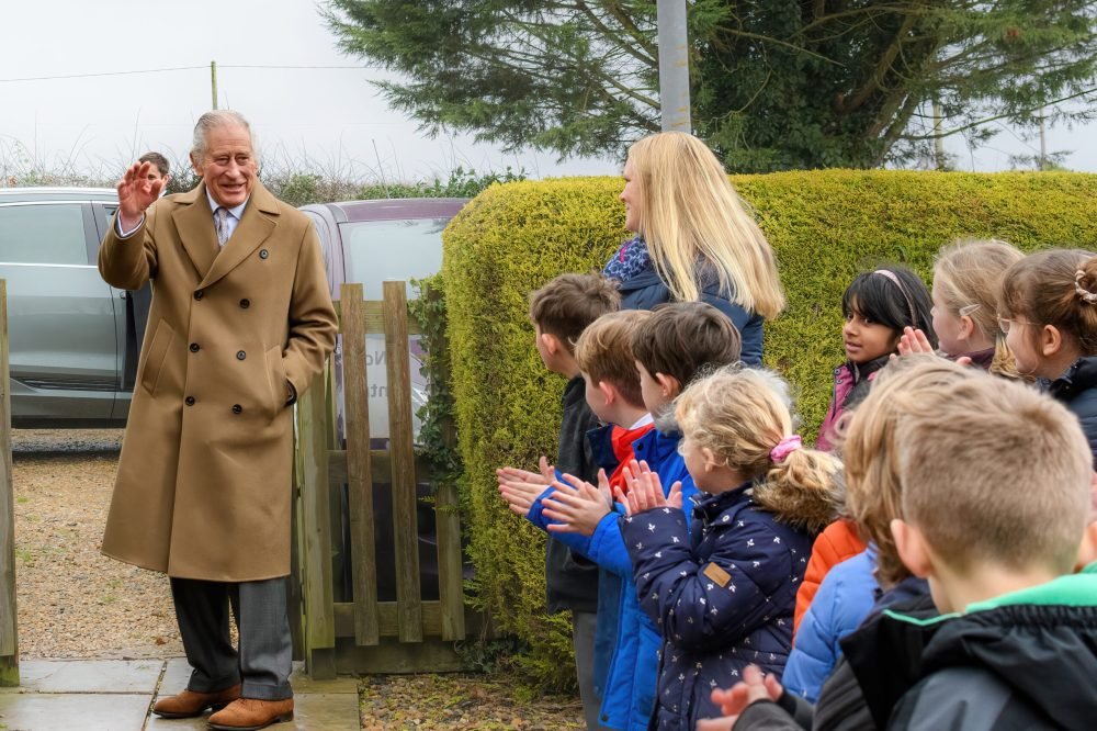 His Majesty visited Flitcham CofE Primary Academy. (Credit Mrs S Wood)