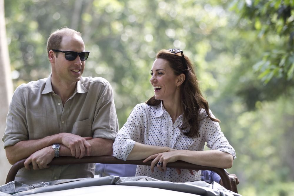 The  Duke and Duchess of Cambridge on a jeep safari at the Kaziranga National Park. Picture by POOL  / i-Images