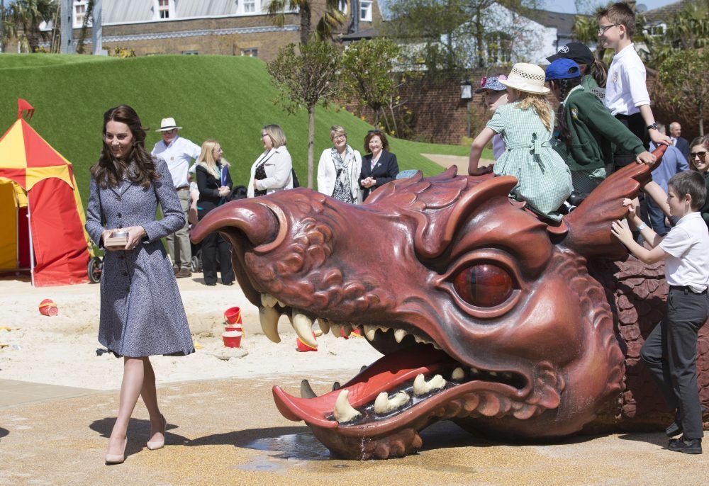 The Duchess of Cambridge at the opening of the Magic Garden at Hampton Court Palace. Picture by Stephen Lock / i-Images