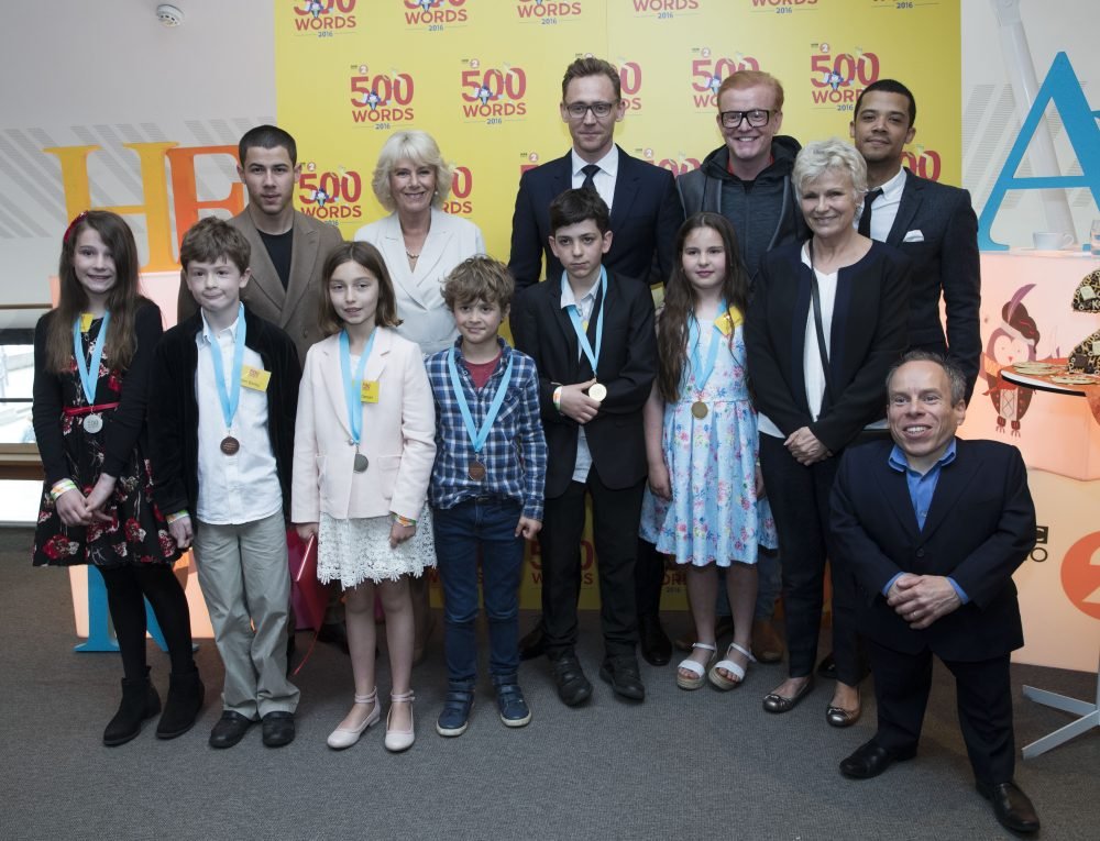 Camilla, Duchess of Cornwall with the winners and judges of the final of BBC Radio 2's 500 Words creative writing competition at Shakespeare's Globe theatre. Picture by Stephen Lock / i-Images