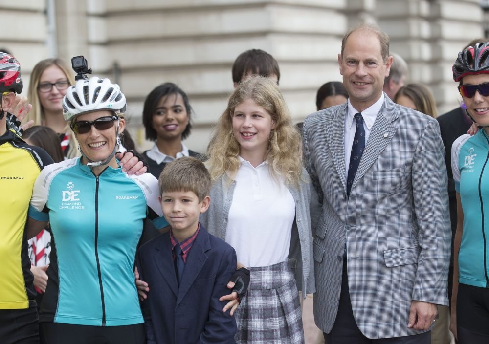 Countess of Wessex arrives at Buckingham Palace Sophie, The Countess of Wessex was greeted by her family at Buckingham Palace after she cycled from Edinburgh to London (i-images)