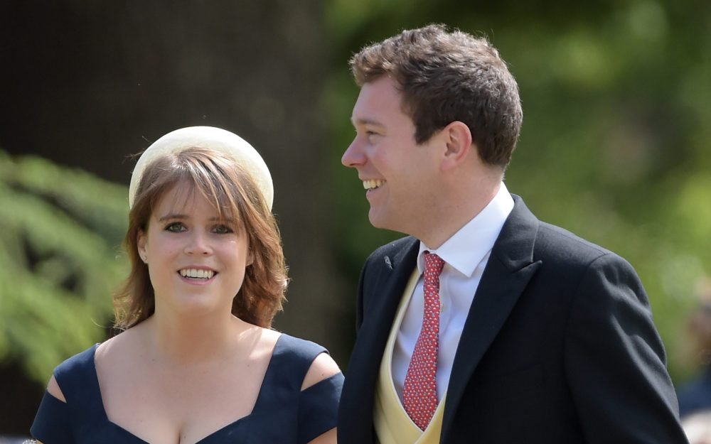 Image ©Licensed to i-Images Picture Agency. 20/05/2017. London, United Kingdom. Pippa Middleton wedding to James Matthews. 

Princess Eugenie and Jack Brooksbank arrive at the wedding of Pippa Middleton and James Matthews at St Mark's Church, Englefield, Berkshire, 

Picture by  i-Images / Pool