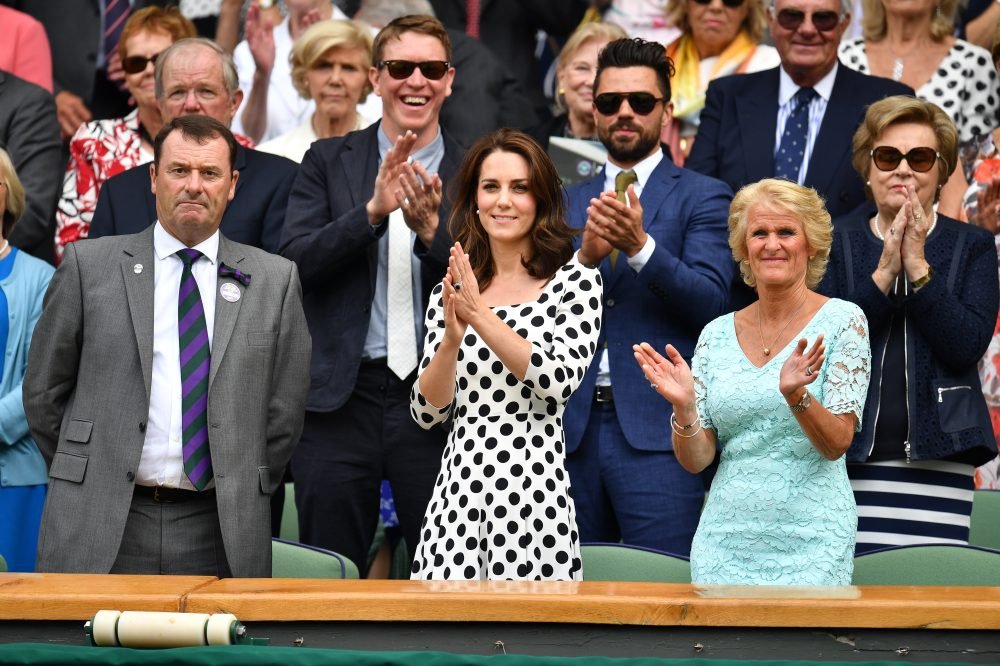 Wimbledon Tennis Championships 2017- Day one The Duchess of Cambridge cheered on Andy Murray as he played Alexander Bublik on Centre court on  day one of the 2017 Wimbledon. Picture by Andrew Parsons / i-Images