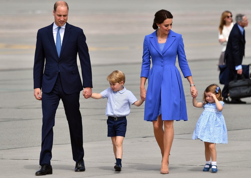 William and Kate, with George and Charlotte, depart Warsaw airport, to travel to for Berlin, for #RoyalVisitGermany. Picture by Andrew Parsons / i-Images
