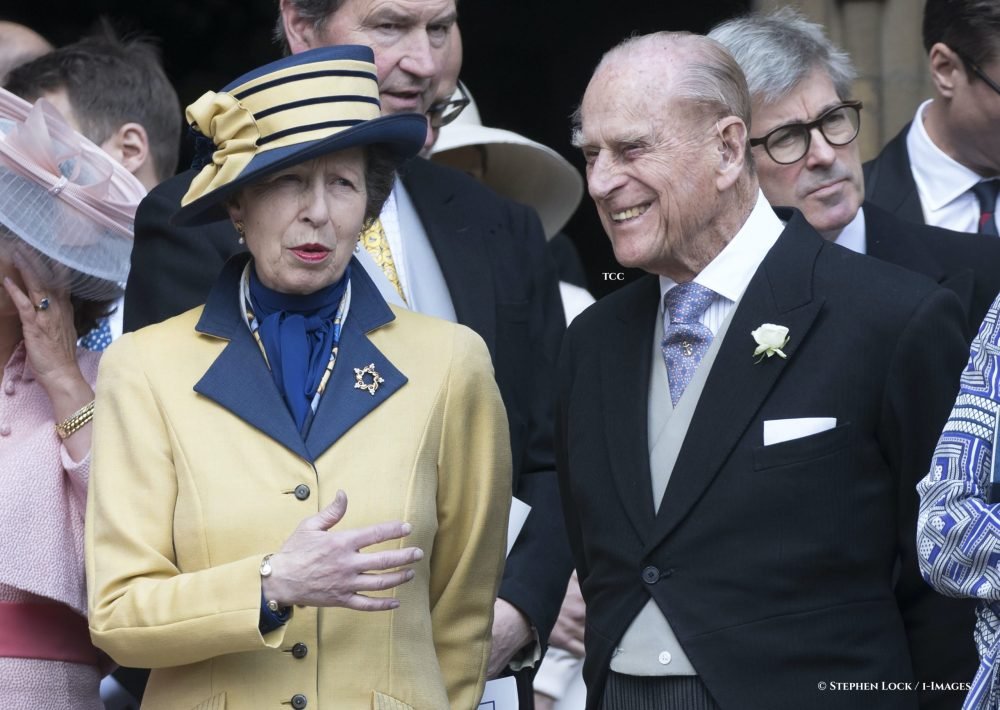 Princess Anne has paid tribute to her father, The Duke of Edinburgh; they are pictured at  Lady Gabriella Windsor's  wedding in May 2019.