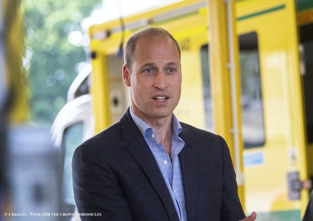 Duke of Cambridge in Kings Lynn Image licensed to i-Images Picture Agency. 16/06/2020. Kings Lynn, United Kingdom. Prince William, The Duke of Cambridge during a visit to the Kings Lynn Ambulance Station to thank staff from the East of England Ambulance Service Trust for their work and dedication responding to the Coronavirus pandemic in King's Lynn, Norfolk, United Kingdom.  Picture by  i-Images / Pool