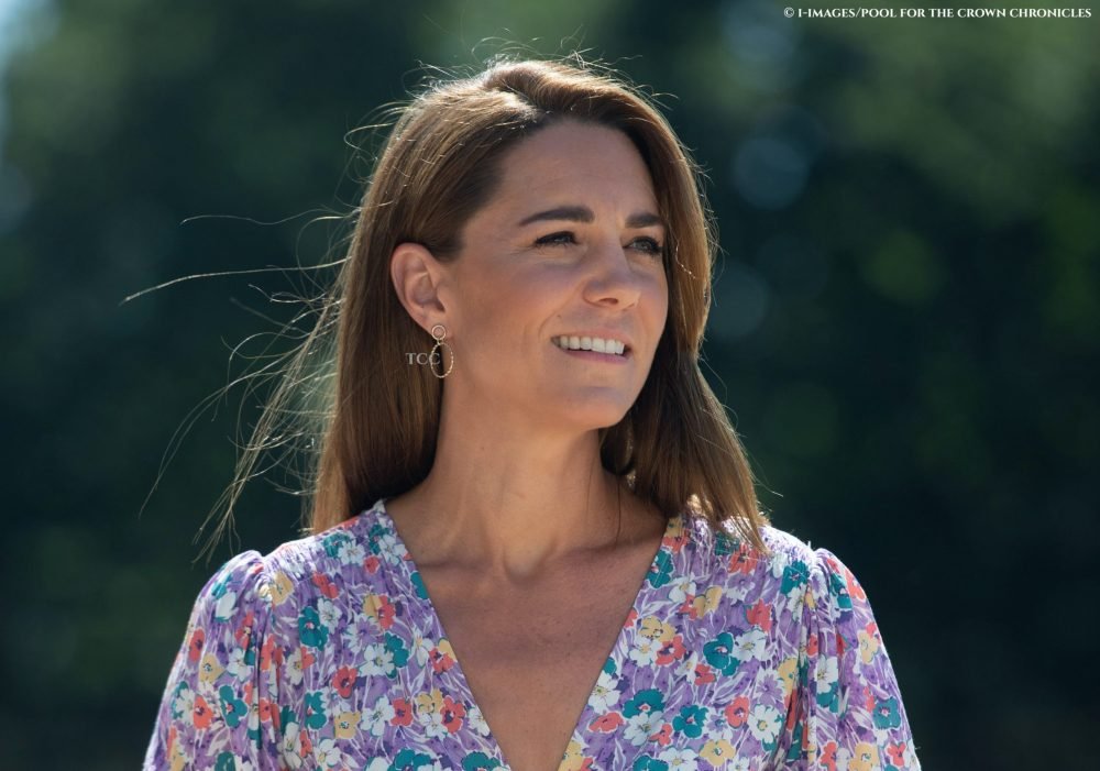 The Duchess of Cambridge at Children’s Hospice Image licensed to i-Images Picture Agency. 27/06/2020. Norwich, United Kingdom. Kate Middleton, The Duchess of Cambridge, joins families from East Anglia’s Children’s Hospices  to plant a garden at The Nook, one of their purpose-built hospices near Norwich, United Kingdom. Picture by  i-Images  / Pool