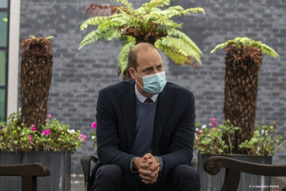 Image Licensed to i-Images Picture Agency. 21/10/2020. London, United Kingdom. Prince William, The Duke of Cambridge, during a visit to the Royal Marsden Hospital in London where he met staff and patients, to mark the start of construction of the Oak Cancer Centre . Picture by  i-Images / Pool