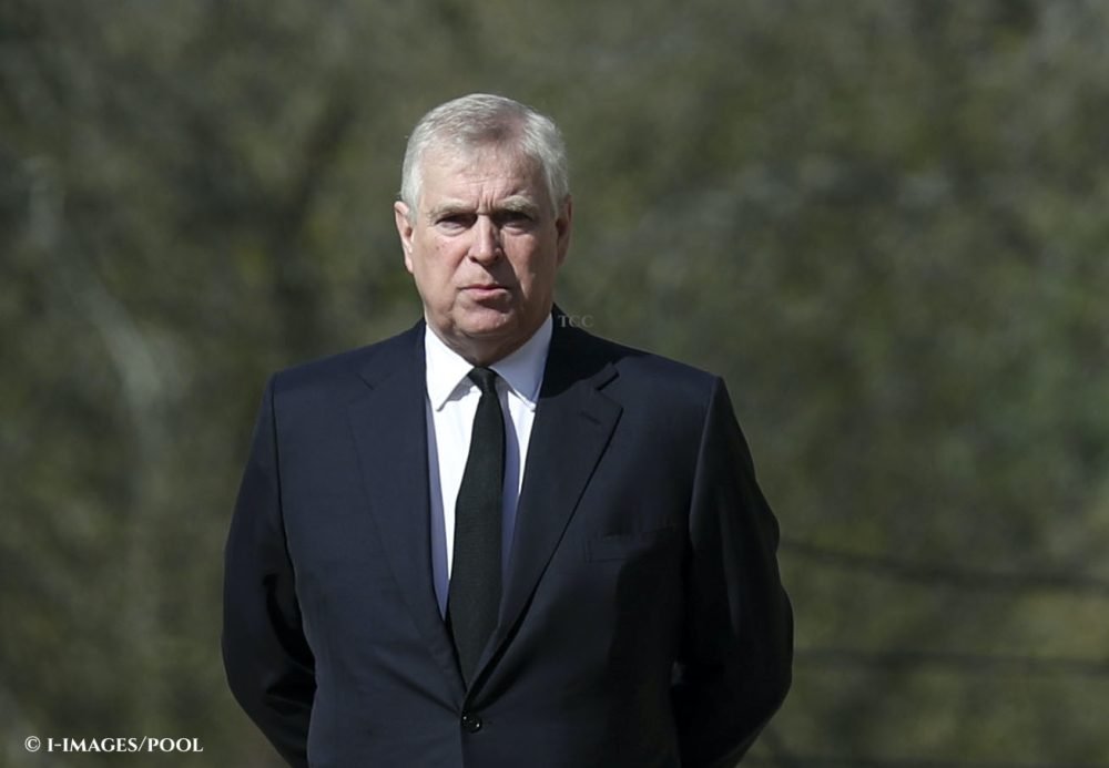 Image Licensed to i-Images Picture Agency. 11/04/2021. Windsor, United Kingdom. Prince Andrew, the Duke of York , attends  a church service at the Royal Chapel of All Saints at Royal Lodge, Windsor, following the death of  Prince Philip , the Duke of Edinburgh. 
Picture by i-Images / Pool