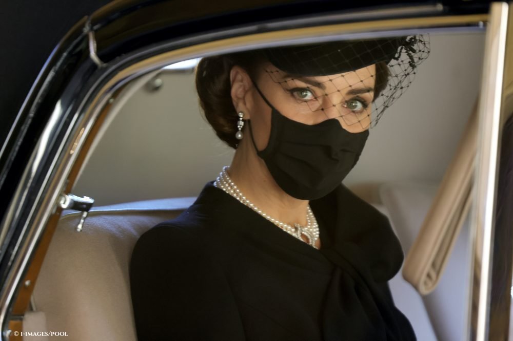 The Duchess of Cambridge at the funeral of Prince Philip, Duke of Edinburgh, at Windsor Castle