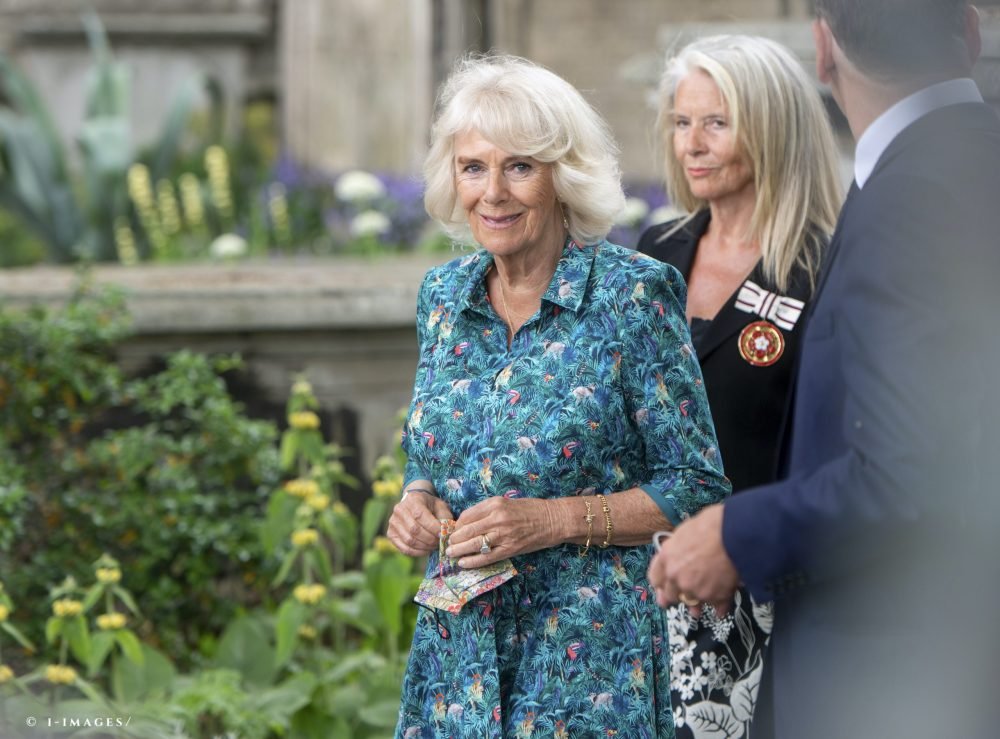 Camilla, The Duchess of Cornwall, during a visit to the the Garden Museum in London to open the annual British Flowers Week festival