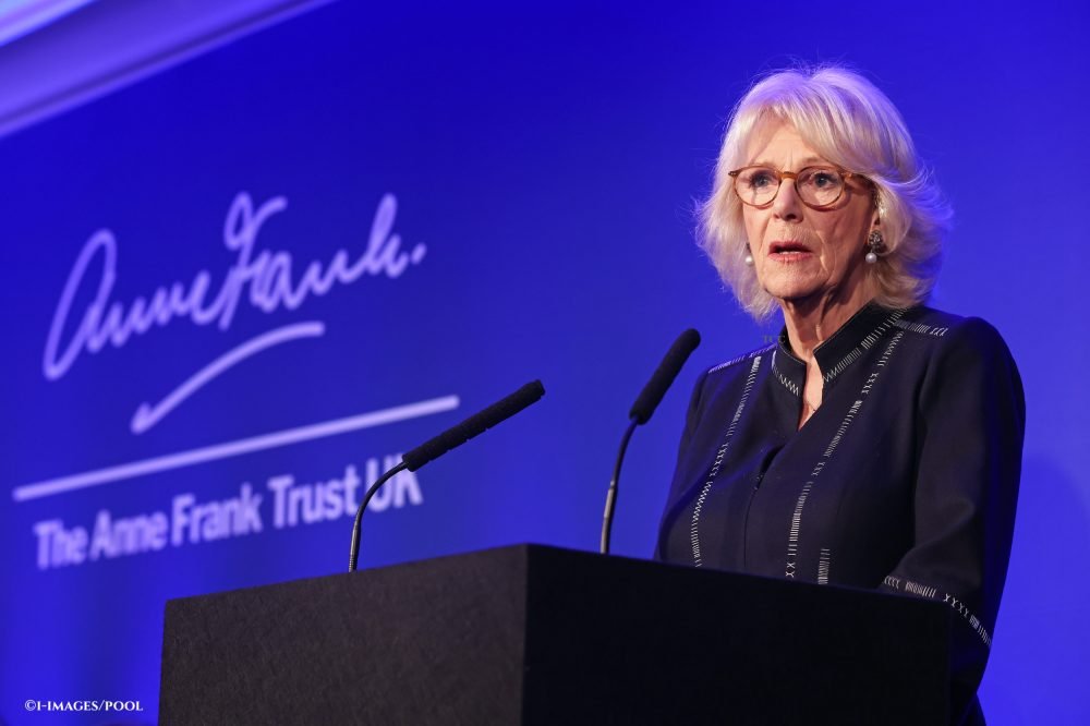 Camilla, The Duchess of Cornwall gives a speech to mark Holocaust memorial day and the 75th publication of Anne Franks diary for the Anne Frank Trust