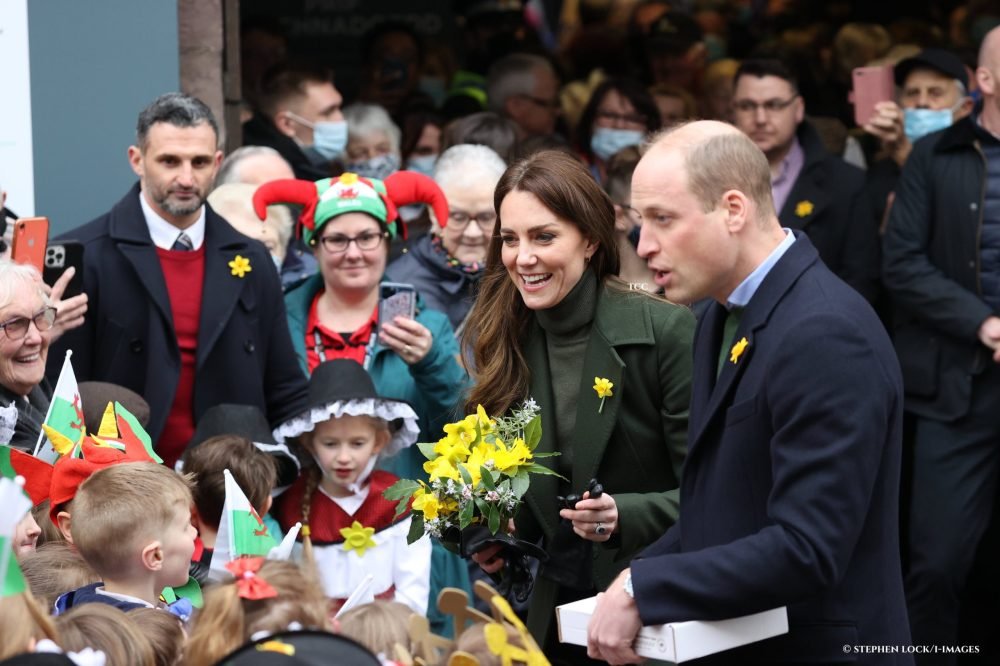 Prince William and Kate, The Duke and Duchess of Cambridge, during a walkabout in Abergavenny.
