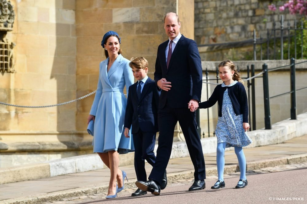 Prince William and Kate Middleton took children Prince George and Princess Charlotte to the Easter Sunday church service at Windsor Castle