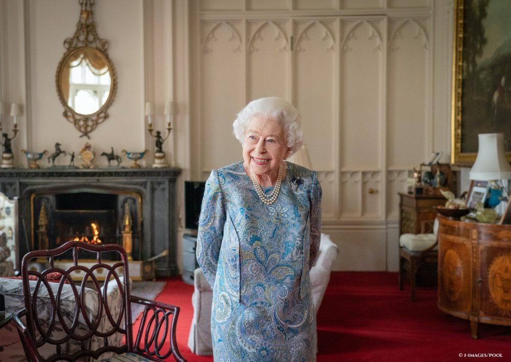The Queen during an audience with President of Switzerland Ignazio Cassis at Windsor Castle today