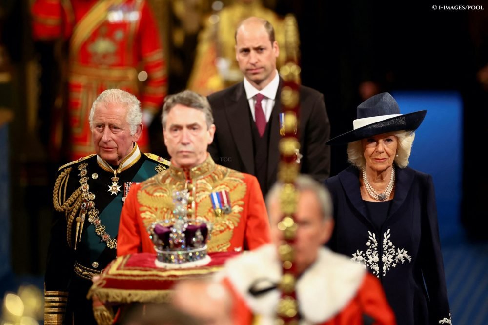 Prince Charles and Camilla and Prince William at the State Opening of Parliament. Queen Elizabeth II missed the ceremony for the first time in 59 years because of mobility issues
