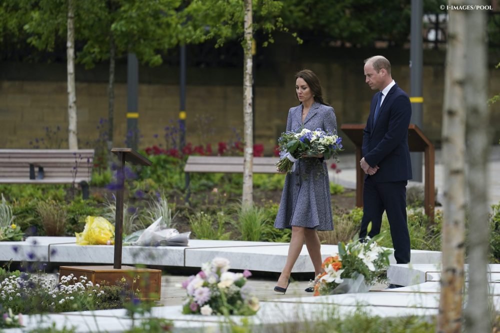 The Duke and Duchess of Cambridge, at the opening of the Glade of Light Memorial in Manchester. The memorial commemorates the victims of the suicide attack at the Ariana Grande concert in 2017.
