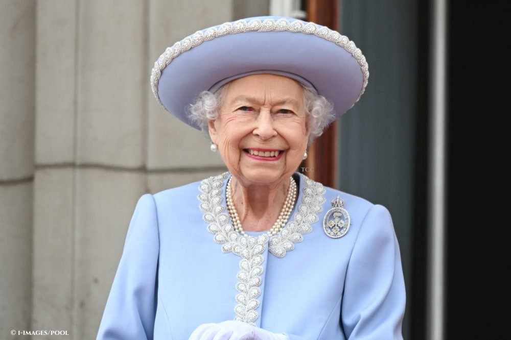 Image Licensed to i-Images Picture Agency. 02/06/2022. London, United Kingdom. Queen Elizabeth II and UK Royals at Trooping the Colour on day one of the Platinum Jubilee celebrations.  Picture by Pool / i-Images