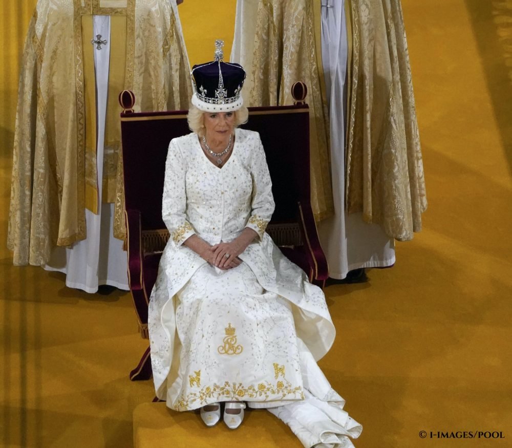 Queen Camilla during the coronation at Westminster Abbey