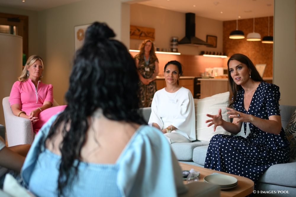 The Princess of Wales, during a visit to a new women's support centre in Southampton, which allows families to stay together